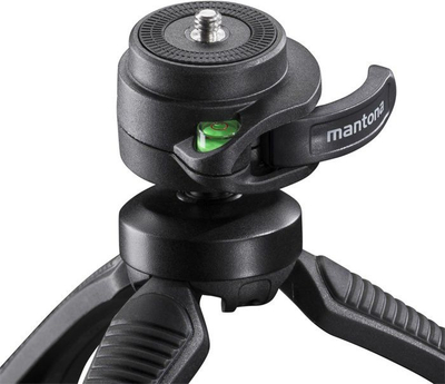 Tripod tavoline Mantona Kaleido Gaia, mini, i lehtë, i zi