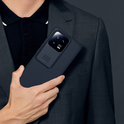 Kapak telefoni Nillkin CamShield Pro për Xiaomi 13 / 13 Pro, mbrojtje kamere me kapak që rrëshqet, antirrëshqitës, i zi