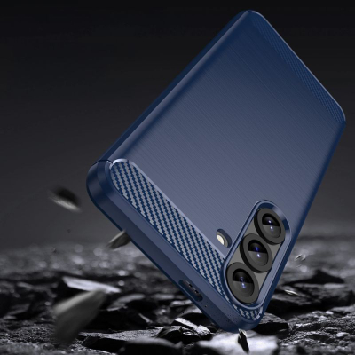 Kapak telefoni Silicone Carbon për Samsung Galaxy S25 Plus, për mbrojtje, blu