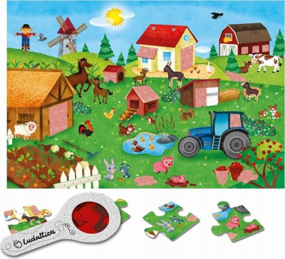 Puzzle i fshehtë Ludattica Secret Puzzle The Farm, 24 copa, 50x35cm, shumëngjyrësh