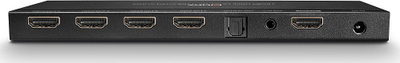 Splitter HDMI Lindy 38231, 4 porta 4K UHD, dalje audio optike edhe analoge, i zi