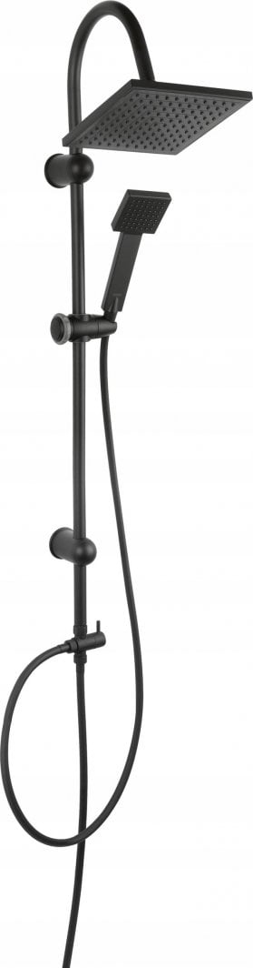 Set dushi Ferro SQUERTO NP22BL, kokë rain shower katrore, montim në mur, e zezë mat