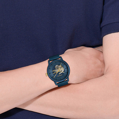 Orë dore për meshkuj Lacoste 12.12 Automatic 2011385, e kaltër