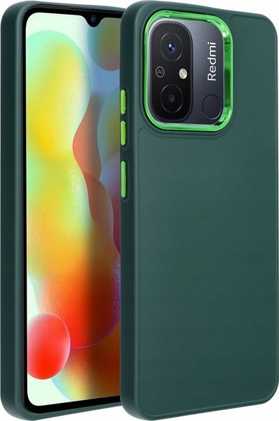 Këllëf telefoni FRAME për Xiaomi Poco C65, TPU, cepa të përforcum, jeshile e errët