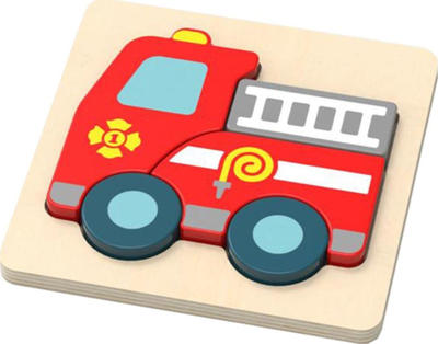 Puzzle druri Magni Fire Truck, me figura zjarrfiksa, shumëngjyrësh