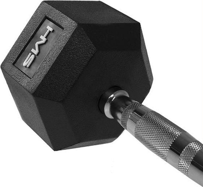 Hantell HMS HEX PRO 50KG, profesional, i veshur me gomë, i zi