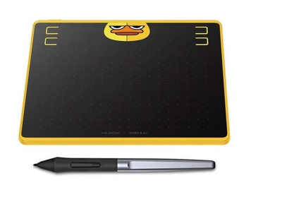 Графички таблет HUION HS64 Special Edition, 8192 нивоа на притисок, со пенкало, црно и жолто