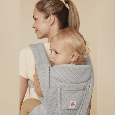 Mbajtëse bebe Ergobaby Omni Deluxe Mesh, SoftFlex Mesh, nga 0-48 muajsh, gri Pearl