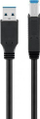 Kabllo USB A në B 3.0, 5 Gb/s, 0.25 m, e zezë