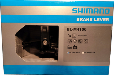 Leva e frenit biçiklete Shimano BL-M4100 I-Spec EV, për dorën e majtë, me vaj mineral, e zezë