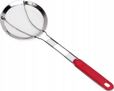 Lugë-sitaj kuzhine Kamille KM-4367, çelik inox, dorezë plastike, e kuqe