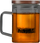 Gotë me infuzor Vialli Design Soho, 350ml, xham borosilikat, grafit