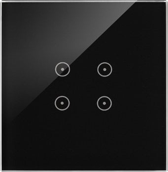 Panel xhami me prekje Simon Glass Panel DSTR14/73, 4 fusha touch, montim horizontal, solidified lava