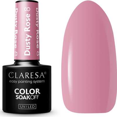 Llakk xhel për thonj Claresa SoakOff Dusty Rose, UV LED, 5 g, rozë
