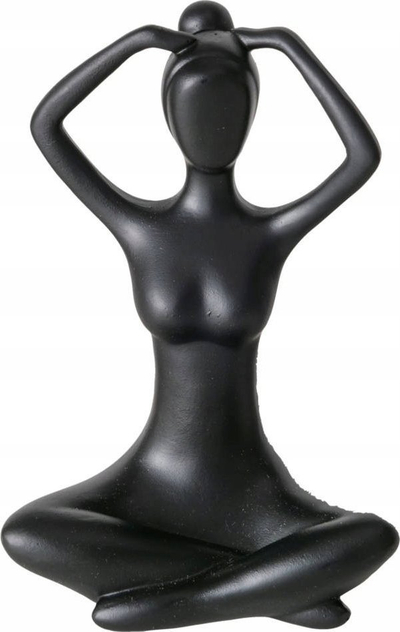 Figurinë dekorative Boltze Yoga Woman, 10 cm, e zezë