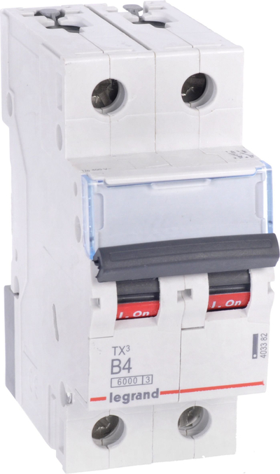 Ndërprerës termomagnetik Legrand S302 TX3, 2P B 4A, 6kA AC