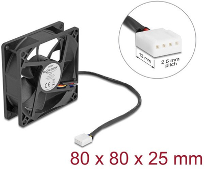Ventilator PC Delock axial, 80 x 80 x 25 mm, 24 V DC, i zi