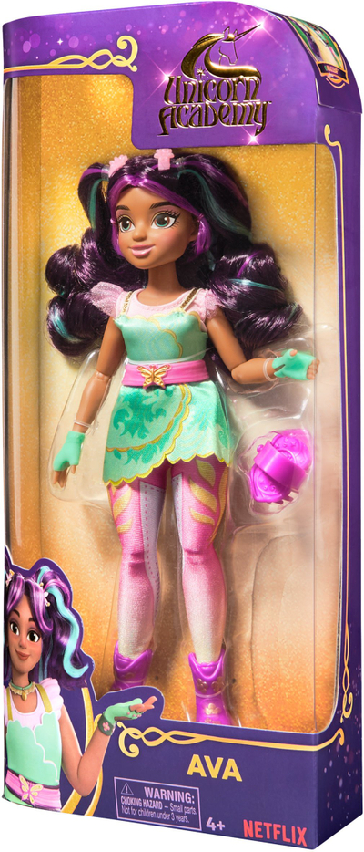 Kukull mode Spinmaster Unicorn Academy Sophia, 24 cm, flokë të butë, shumëngjyrëshe