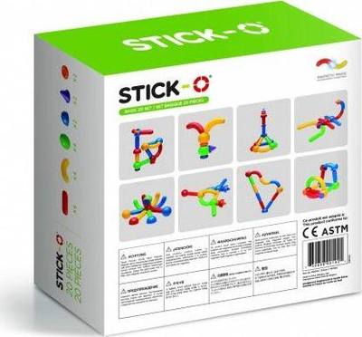 Blloqe magnetike për fëmijë Magformers Stick - O Basic, 20 pjesë