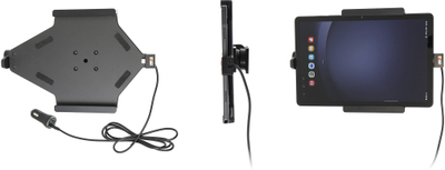 Mbajtëse tableti Brodit Active Holder, Galaxy Tab A9+, USB, me bllokim, e zezë