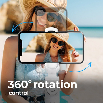 Shkop selfie-tripod SSTR 12 me telekomandë Bluetooth, 360°, i bardhë