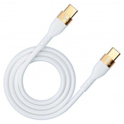 Kabllo USB 3MK USB C në USB C, 2 m, karikim i shpejtë, e bardhë