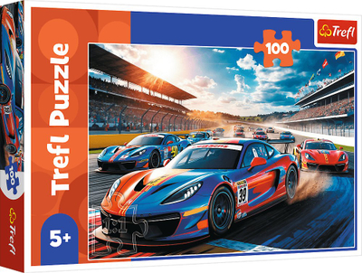 Puzzle Trefl Fast Racer, 100 парчиња, со трки, повеќебоен