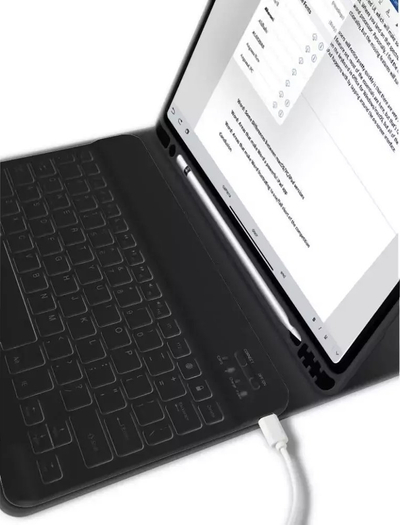Këllëf me tastierë 4kom.pl SC PEN për Apple iPad 10.9 2022, Bluetooth, me mbajtëse stylus, i zi