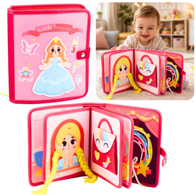 Libër sensorik edukativ 3D Felt Princess, me princesha, për fëmijë, rozë