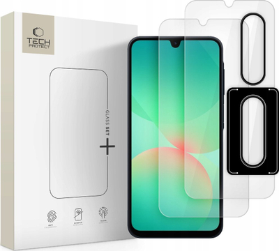 Xham mbrojtës Tech-Protect Glass Set+ Galaxy A26 5G, set 3 copë, transparent