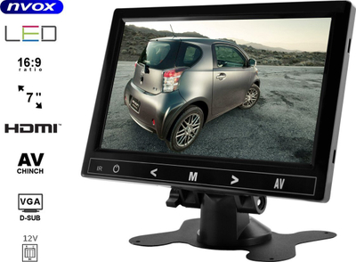 Monitor për makinë Nvox HM726NB, 7" LED, HDMI VGA, i zi