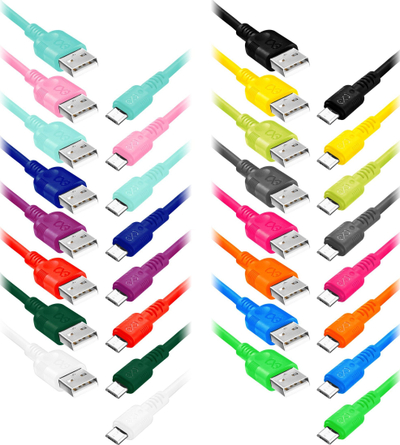 Kabllo USB EXC WHIPPY, micro USB, 0.9m, 3A, ngjyra të përziera