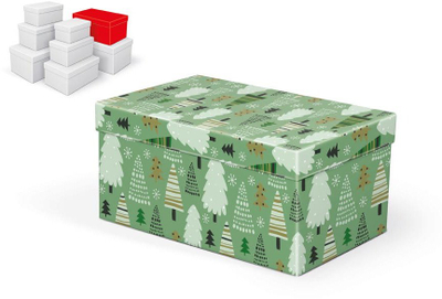 Kuti dhuratash Christmas B-V006-F, 26x17x13cm, karton 1.5mm, jeshile