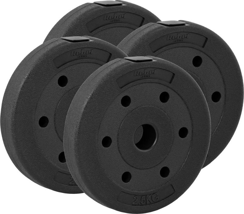 Hantëlë të rregullueshme Rebel, set 15 kg, shufër çeliku 40 cm, bituminoze
