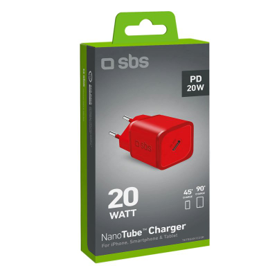 Karikues muri SBS NanoTube TETRGAN1C20R, 20W, USB-C, i kuq