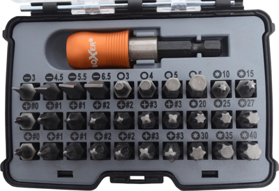 Set bitash Boxer X31, 31 copë, çelik S2, portokalli