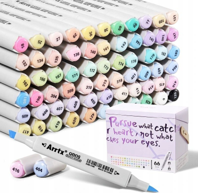 Set markuesish Arrtx OROS, 66 copë, bojë alkooli, ngjyra pastel