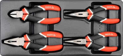 Set kapëse Yato YT-5534, 4 copë, CrV, doreza ergonomike, kuqe e zezë