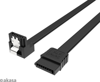 Kabllo SATA Akasa AK-CBSA09-05BK, SATA në SATA, 0.5m, i zi