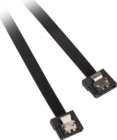Кабел САТА Акаса AK-CBSA05-BKT2, 6 Gb/s, 50 cm, сет 2 парчиња, црн