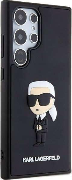 Kapak telefoni Karl Lagerfeld Ikonik KLHCS24L3DRK, për Samsung Galaxy S24 Ultra, gome, i zi