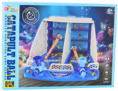 Lojë tavoline LEANToys Dexterity Game Target Shooting Pinball Ocean Fish, për kalamaj, shumëngjyrëshe