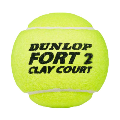 Topa tenisi Dunlop Fort Clay Court, 4 copë, të verdha