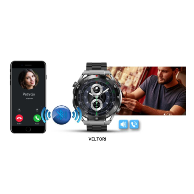 Smartwatch Veltori VT100 1, ekran 1.52", Bluetooth 5.2, i zi