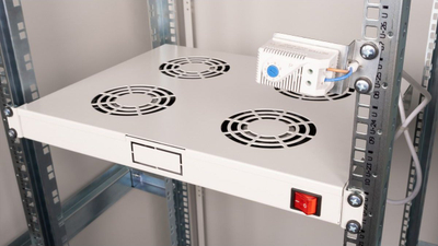 Njësi ventilatori tavani për rack ROLINE Roof Fan Unit 4, për kabinete 19", me termostat, ngjyrë gri