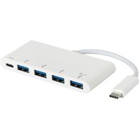 Hub USB C ESTUFF ES623007WH, 4x USB 3.0, 5 Gbps, i bardhë