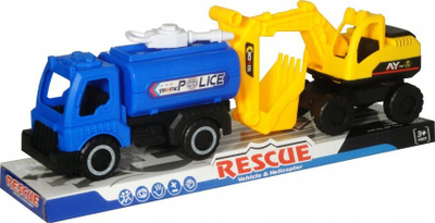 Lodër makina ndërtimi Swede, set me 2 copë, plastik, shumëngjyrësh