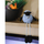 Figurinë dekorative Saska, qengj i ulur, set 10cm 25cm, prej tekstili, blu