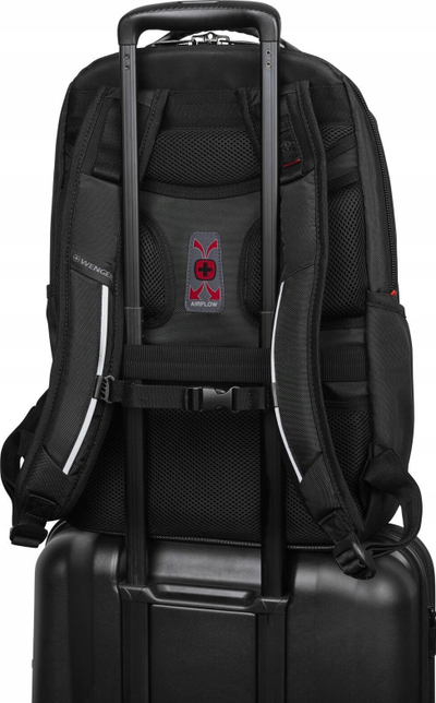 Çantë shpine Wenger Cosmic, 17", për laptop, e zezë