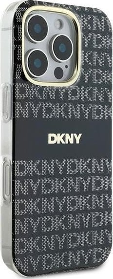 Kapak telefoni DKNY Repeat Pattern, me MagSafe, për iPhone 16 Pro Max, i zi